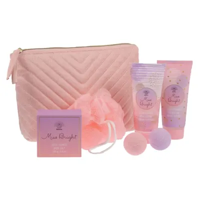 Aurora Miss Bright Lotus Flower zestaw prezentowy żel pod prysznic 100 ml + balsam do ciała 100 ml + sól do kąpieli 100 g + kule musujące do kąpieli