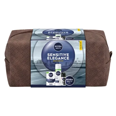 NIVEA MEN Sensitive Elegance świąteczny zestaw kosmetyków dla mężczyzn z elegancką kosmetyczką