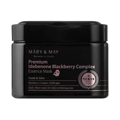 Mary&May Premium Idebenone Blackberry Complex Essence Mask zestaw przeciwzmarszczkowych masek do twarzy 20 szt