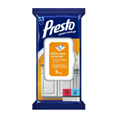 Presto nawilżane ściereczki do kuchni 55 sztuk