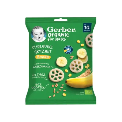 Gerber Organic chrupki zbożowe po 10 miesiącu Banan 28 g
