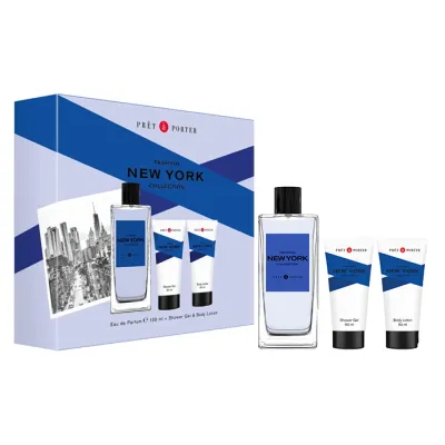 Prêt à Porter New York woda perfumowana spray 100 ml + żel pod prysznic 50 ml + balsam do ciała 50 ml