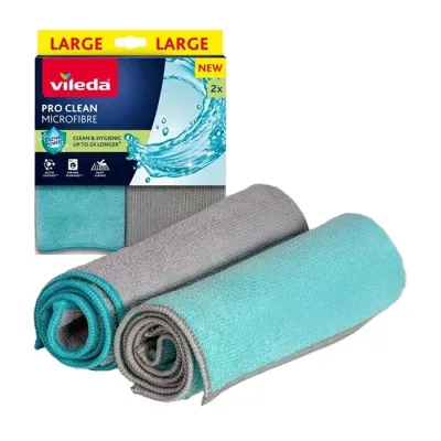 Vileda Pro Clean Microfibre L ściereczka z mikrofibry z enzymami 2 sztuki