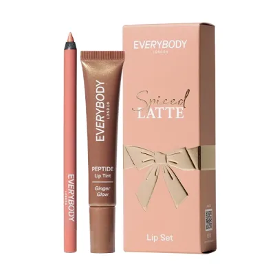 Everybody London Spiced Latte Lip Set zestaw prezentowy do ust konturówka 01 Latte Nude 1 g + balsam peptydowy Ginger Glow 10 g