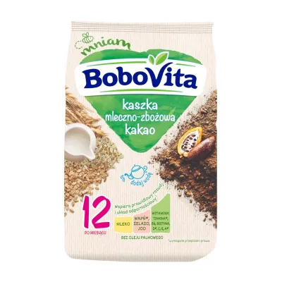 BoboVita kaszka po 12 miesiącu Mleczno-Zbożowa Kakao 230 g