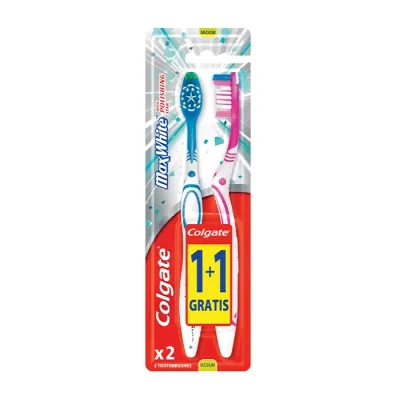 Colgate Max White szczoteczka do zębów Medium 2 sztuki