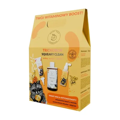 Hairy Tale Cosmetics Trichobox Squeaky Clean zestaw kosmetyków do pielęgnacji włosów peeling kwasowy 150 ml + szampon 250 ml + wcierka 120 ml