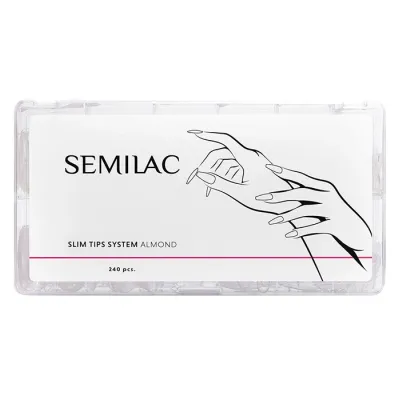 Semilac Slim Tips System tipsy do przedłużania paznokci Almond 240 szt