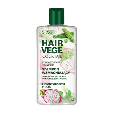 Sessio Hair Vege Cocktail wzmacniający szampon do włosów Zielony Groszek Pitaja 300g