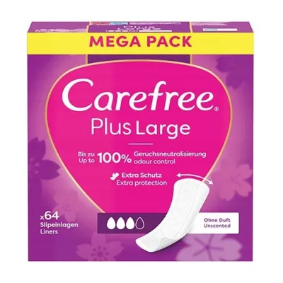 Carefree Plus Large wkładki higieniczne bezzapachowe 64 sztuki