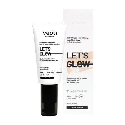 Veoli Botanica Let's Glow rozświetlająco-nawilżający krem BB do cery suchej i normalnej SPF20 2.0 W Vanilla 30 ml