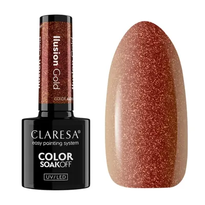 Claresa hybrydowy lakier do paznokci Illusion Gold 5 g