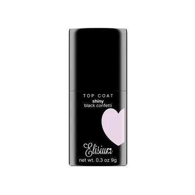 Elisium Top Coat Shiny Black Confetti 9 g