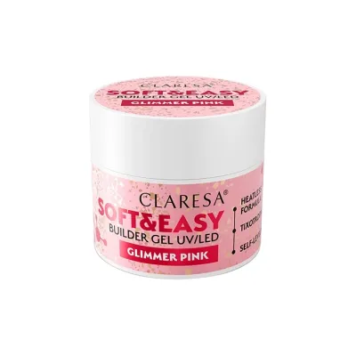 Claresa Soft & Easy żel budujący Glimmer Pink 12 g