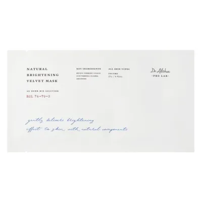 Dr. Althea Natural Brightening Velvet Mask rozjaśniająca maska w płachcie 27 g
