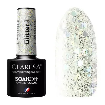 Claresa hybrydowy lakier do paznokci Glitter 1 5 g