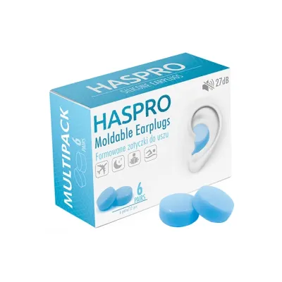 Haspro Moldable Earplugs formowane zatyczki do uszu Blue 12 sztuk