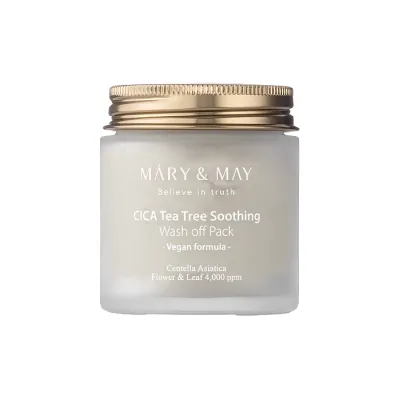 Mary&May Vegan CICA Tea Tree Soothing Wash off Pack kojąca maseczka do twarzy 125 g