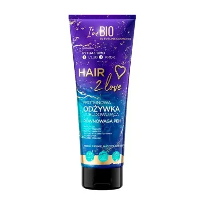 Eveline Cosmetics Hair 2 Love proteinowa odżywka odbudowująca do włosów cienkich i bez objętości 250 ml