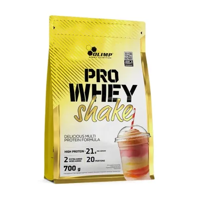 Olimp Pro Whey Shake suplement diety w proszku odżywka białkowa o smaku truskawkowym 700 g