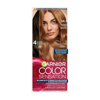 Garnier Color Sensation rozjaśniająca farba dla bardzo ciemnych włosów HL1 Kasztanowy Blond