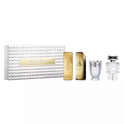 Rabanne Travel Retail Exclusive perfumy Rabanne 1 Million Elixir 5 ml + woda toaletowa Rabanne 1 Million 5 ml + woda toaletowa Rabanne Invictus 5 ml