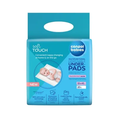 Canpol Babies Soft Touch wielofunkcyjne jednorazowe podkłady higieniczne 33 x 45 cm 20 sztuk