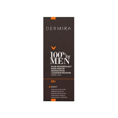 Dermika 100% For Men silnie regenerujący krem przeciw zmarszczkom i głębokim bruzdom 60+ 50 ml