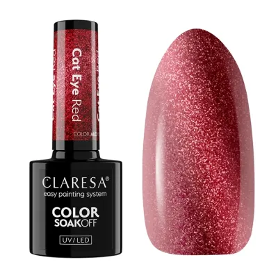 Claresa hybrydowy lakier do paznokci Cat Eye Red 5 g