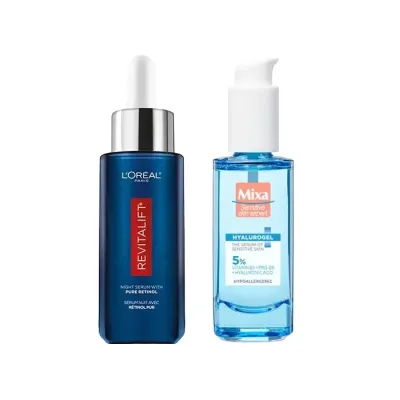 L'Oréal Paris Revitalift Laser serum na noc + Mixa Hyalurogel serum