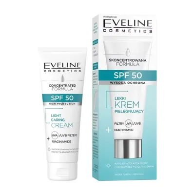 Eveline Cosmetics Skoncentrowana Formuła lekki krem pielęgnujący z SPF50 30 ml