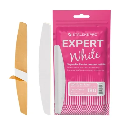 Staleks Pro Expert White wymienne nakładki do pilnika półksiężycowego Expert 40 180 grip 30 sztuk