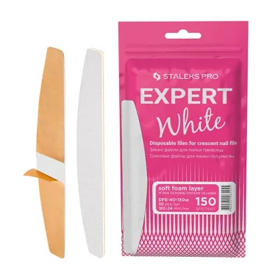 Staleks Pro Expert White wymienne nakładki do pilnika półksiężycowego Expert 40 150 grip 30 sztuk
