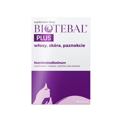 Biotebal Plus włosy, skóra, paznokcie suplement diety 30 tabletek