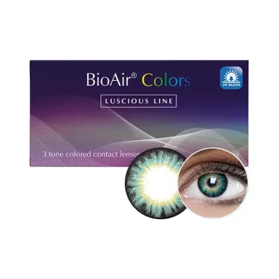 BioAir Colors Luscious Line Caribbean Turquoise kolorowe soczewki kontaktowe 2 szt