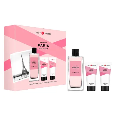 Prêt à Porter Paris woda perfumowana spray 100 ml + żel pod prysznic 50 ml + balsam do ciała 50 ml