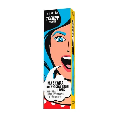 Venita Trendy Color maskara do włosów, brwi i rzęs 3w1 35 Lazurowy Błękit 13 g