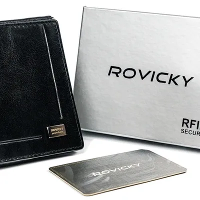 Stylowa banknotówka męska ze skóry naturalnej - Rovicky