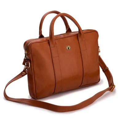 Skórzana torba na laptopa Felice Gold FG04 brązowy vintage