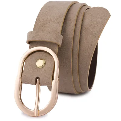 Pasek skórzany BELTIMORE r.85-100 cm E53 beżowy
