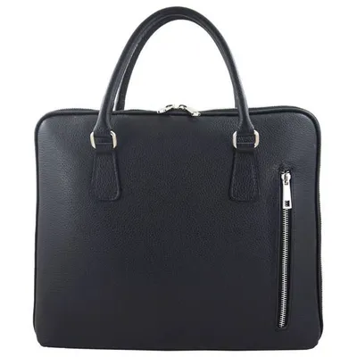 Torba skórzana na laptopa BARBERINI'S czarna 899-1