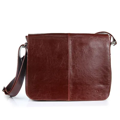 Torba skórzana przez ramię unisex DAN-A T53 koniakowa