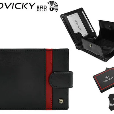 Portfel skórzany Rovicky N61L-RVTP czarny