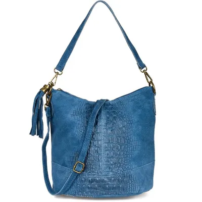 Shopperka skórzana Beltimore W13 jeansowa