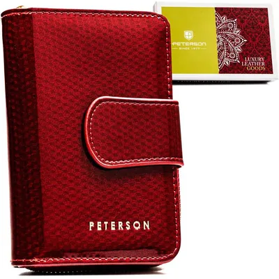 Portfel skórzany Peterson PTN 76115-SBR czerwony