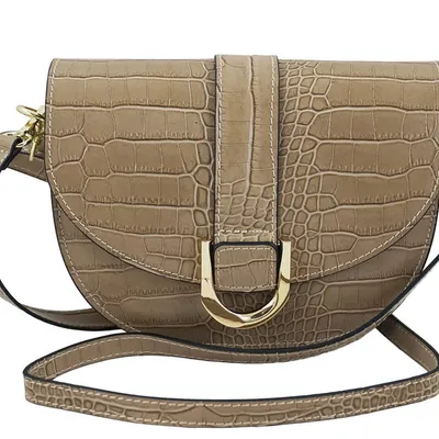 Listonoszka skórzana croco BARBERINI'S 971-2 beżowa