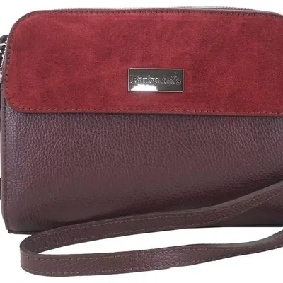 Listonoszka skórzana BARBERINI'S bordowa 885-5