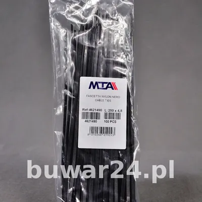 OPASKA ZACISKOWA 250x4,8 mm 100 szt czarna TRYTYTKI
