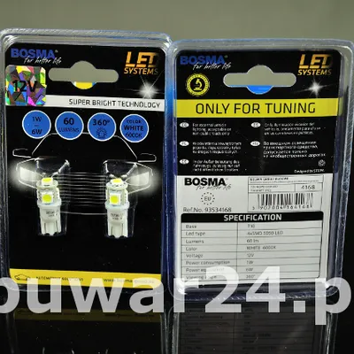 ŻARÓWKA /4168/ 12V LED 4xSMD 5050 T10 WHITE 2szt