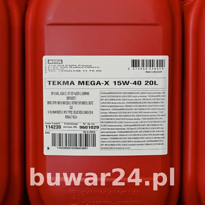 MOTUL TEKMA MEGA X 15W40 20L